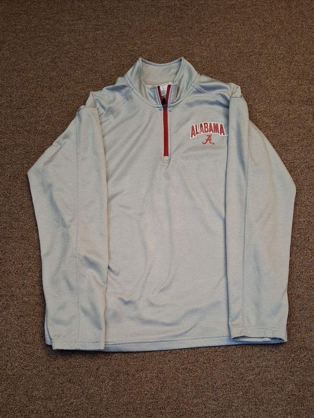 Champion Alabama Crimson Tide Light Gray Half-Zip Pullover Men XL